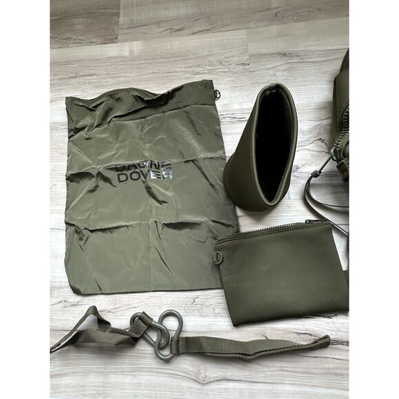 Dagne Dover Indi Neoprene Moms Bag Backpack Green Zippered Pockets